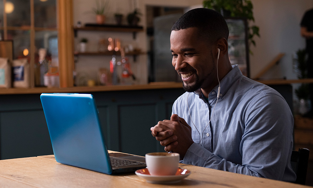 Stonebridge customer using digital banking services